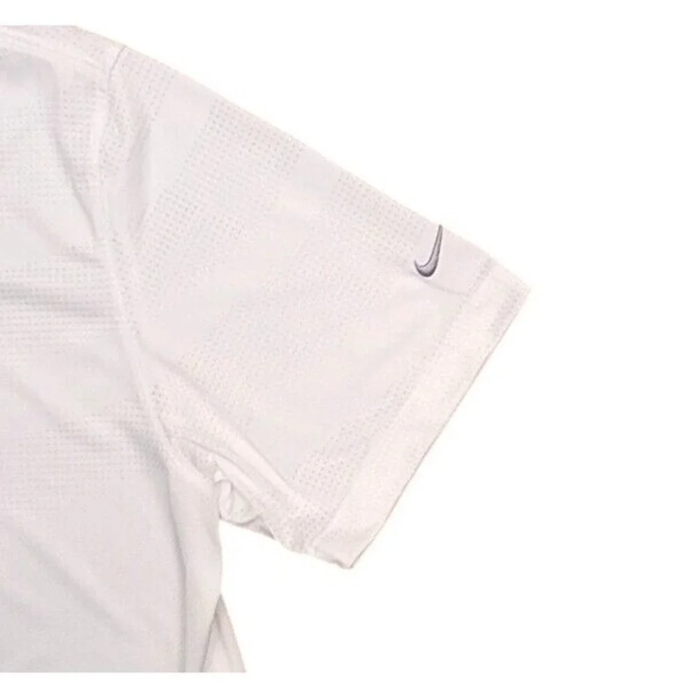 Nike‎ Boise State Golf Polo Shirt Mens XL White Patterned Dri Fit NCAA